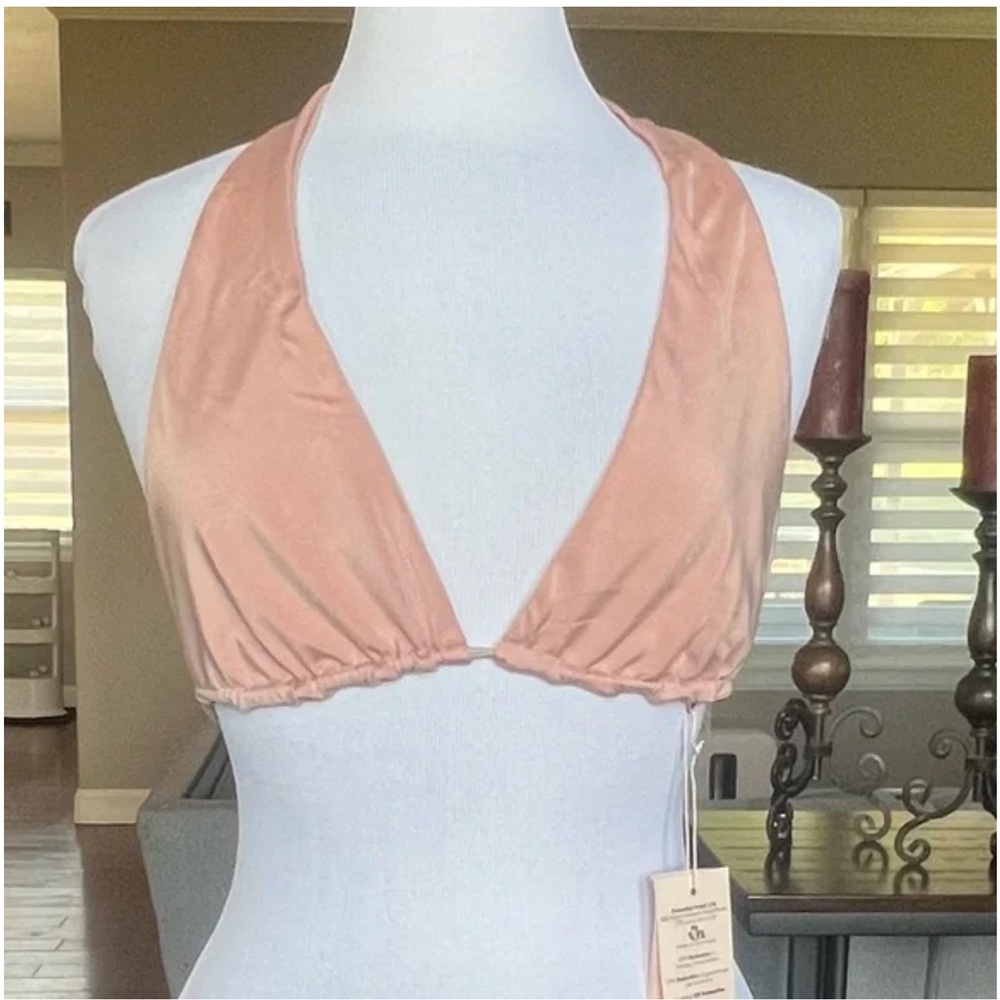HAH Free People Multiway Reversible DIY Hahlter Bikini Top M Lilac / Dusty Rose
